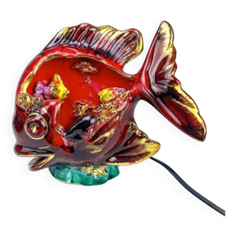 Vintage Vallauris fish night light lamp