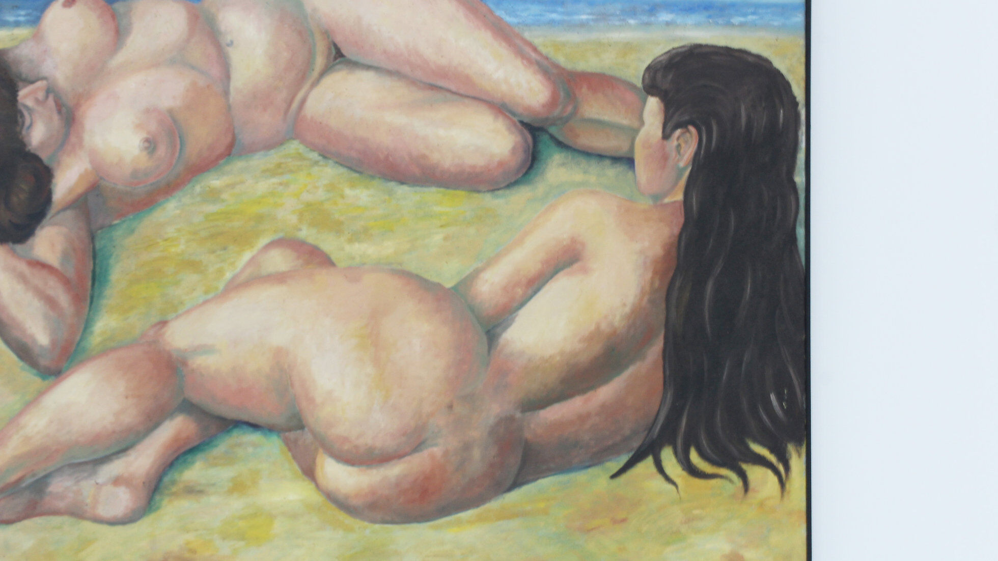 Vintage large painting oil on canvas – Two reclining figures