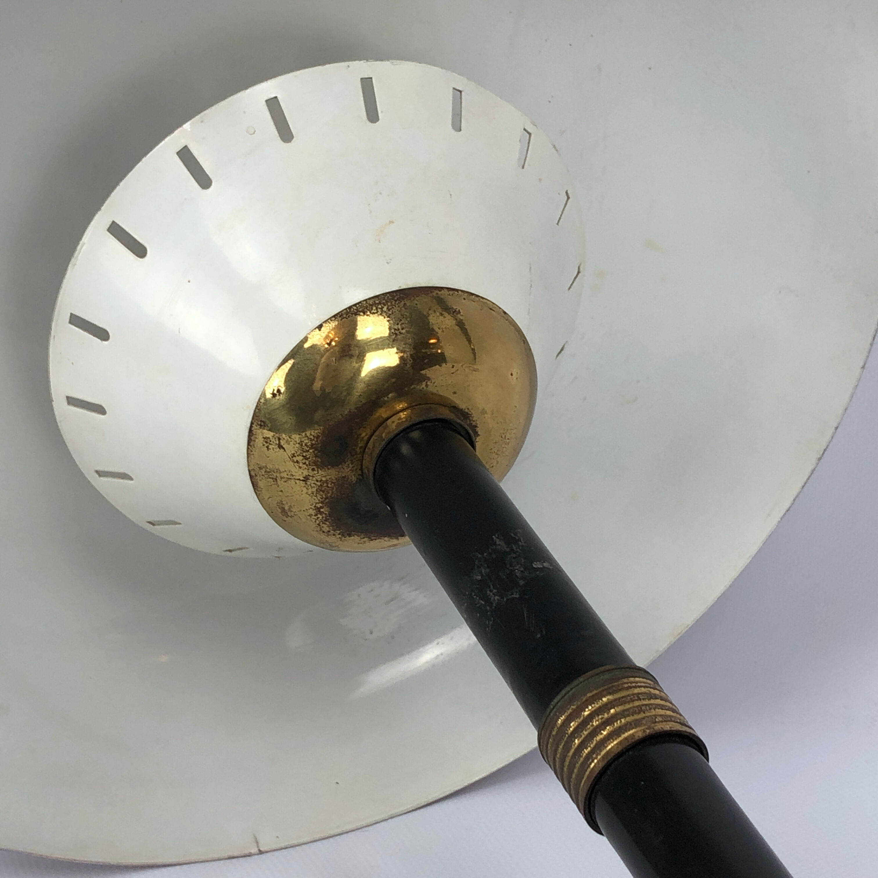 Vintage Italian brass and lacquer table lamp from 50s