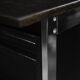 Vintage Mid-Century Danish Black Modern Minimalist Oak Office Desk with Chrome Base, 1970s