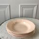 Set of 5 hollow plates Digoin Sarreguemines model France powder pink