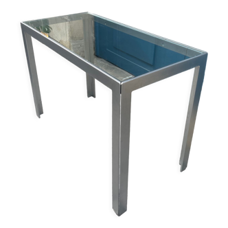 Glass top console and metal structure