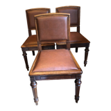 Leather and wood chairs