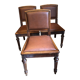 Leather and wood chairs