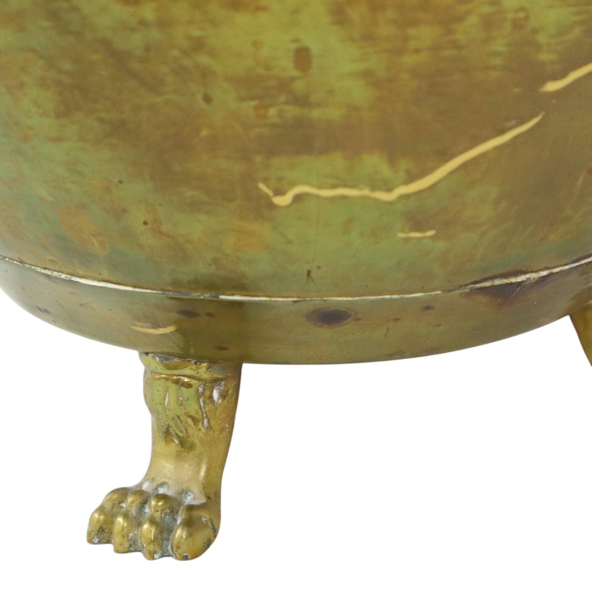 Antique French Jardinière Flower Pot Brass Early 20th Century