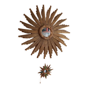 Miroir soleil en bois 78cm