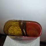 Vase verre soufflé moulé années 80