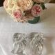 Pair of vintage Saint Louis crystal candlesticks from the 70s