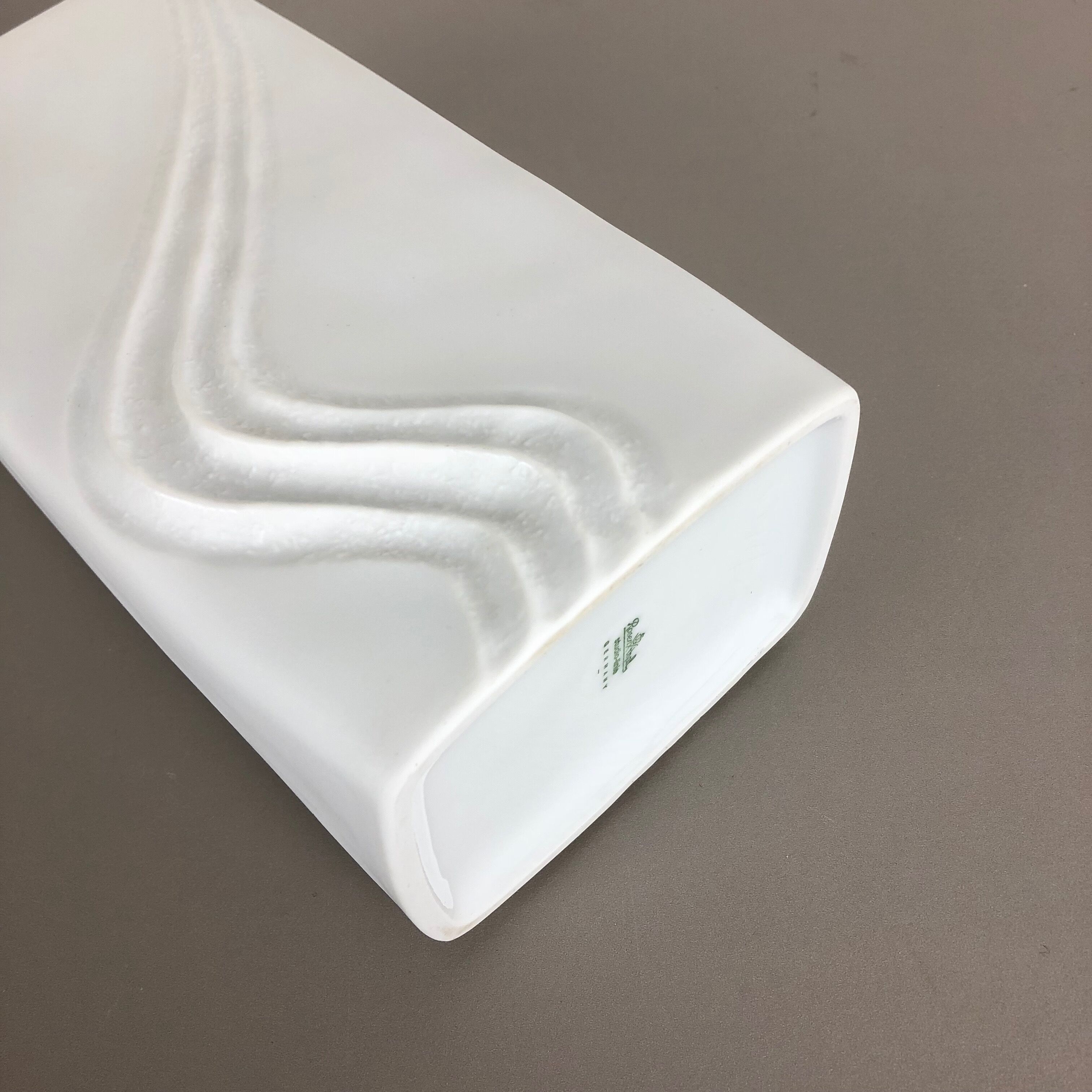 Large OP Art Vase Porcelain German Vase by Martin Freyer for Rosenthal, 1970s