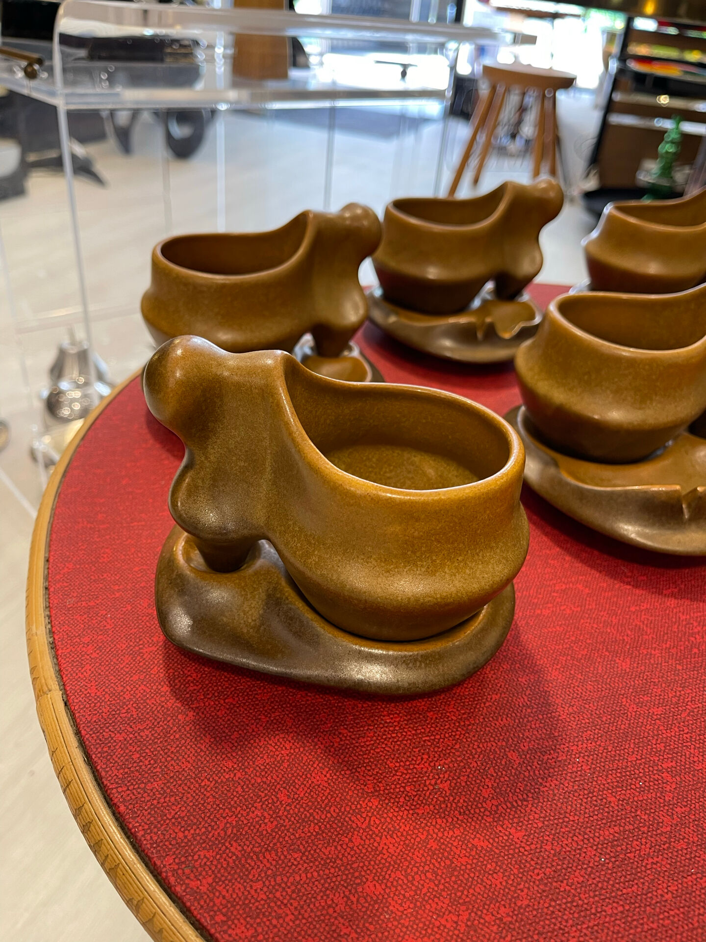 6 cups with saucers 1970. Sighisoara earthenware.