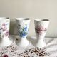 5 Mazagran flower coffee cups porcelain Limoges vintage