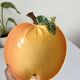 Large vintage salad bowl slip apple shape hand painted earthenware