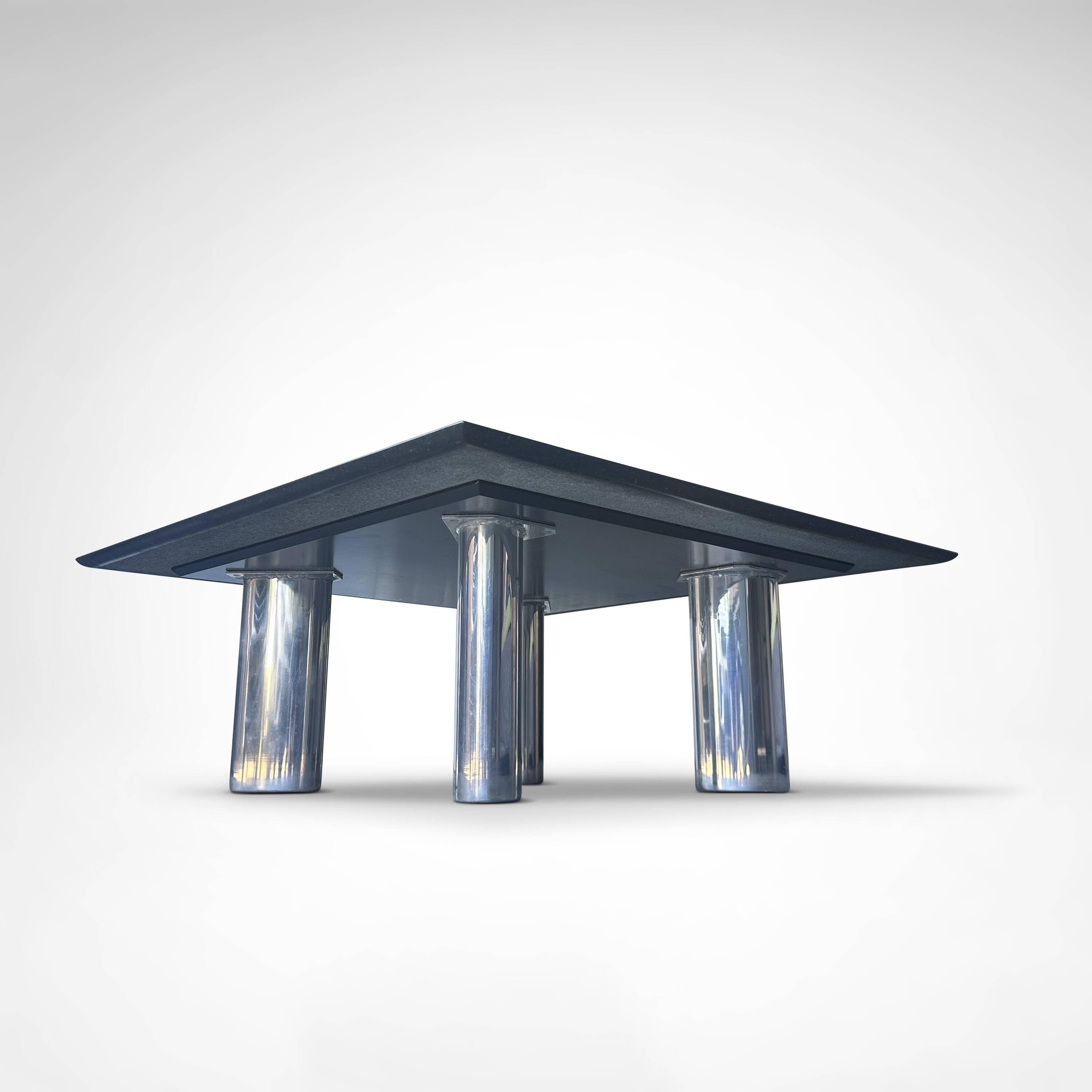 Star Galaxy granite and brushed metal postmodern coffee table by Draenert