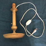 Bougeoir en cuivre ancien électrifié