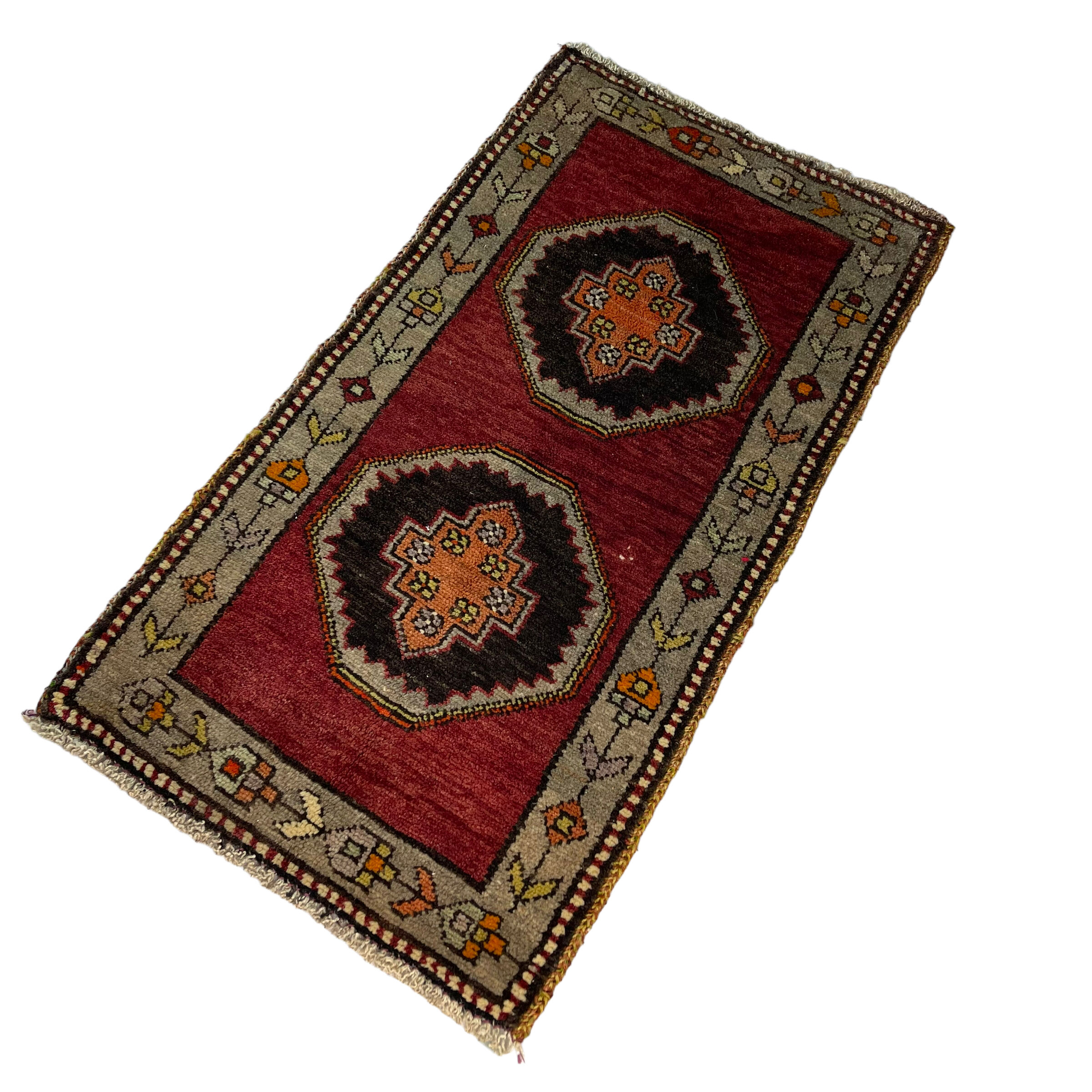 Vintage turkish pastel rug ,  97 x 52 cm