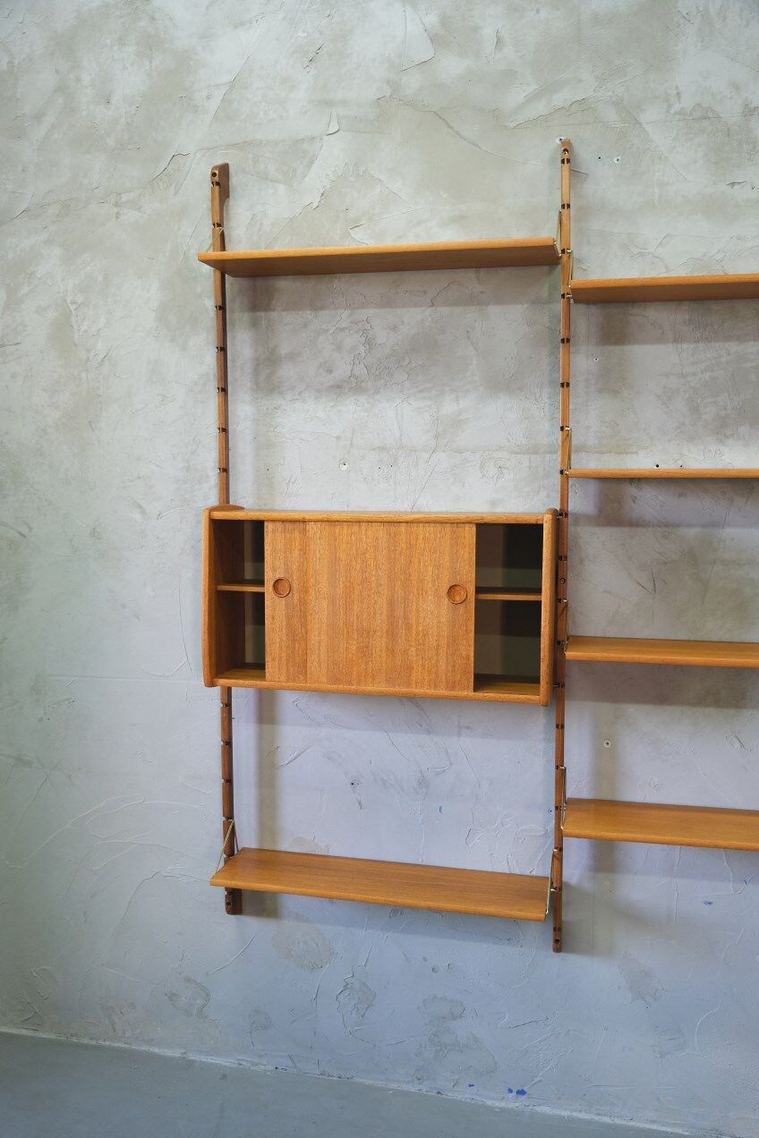 Mid-century modular teak wall unit by john texmon for blindheim mobelfabrik, norway, 1960s