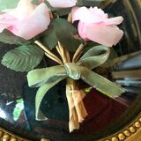 Oval frame domed glass curved roses