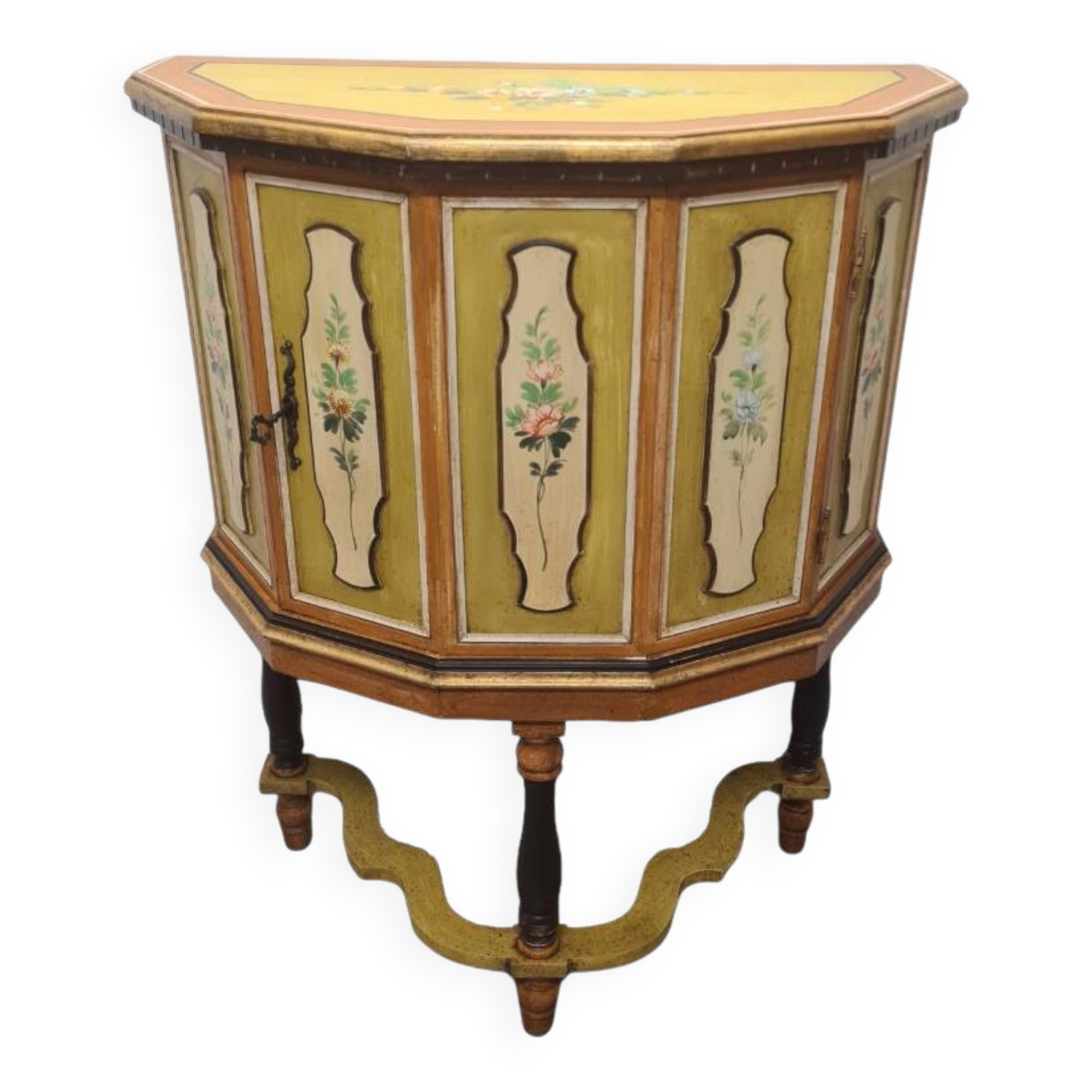 Vintage Italian Painted Cabinet, 1950s