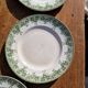 Set of 7 Flat Plates, Summer Model, Terre De Fer, Saint Amand
