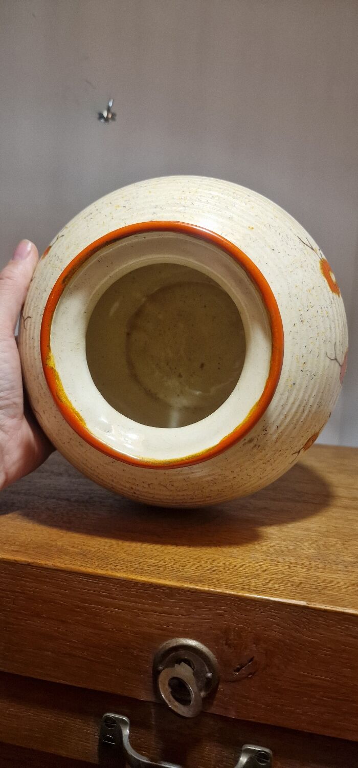 Vase poterie fleurie