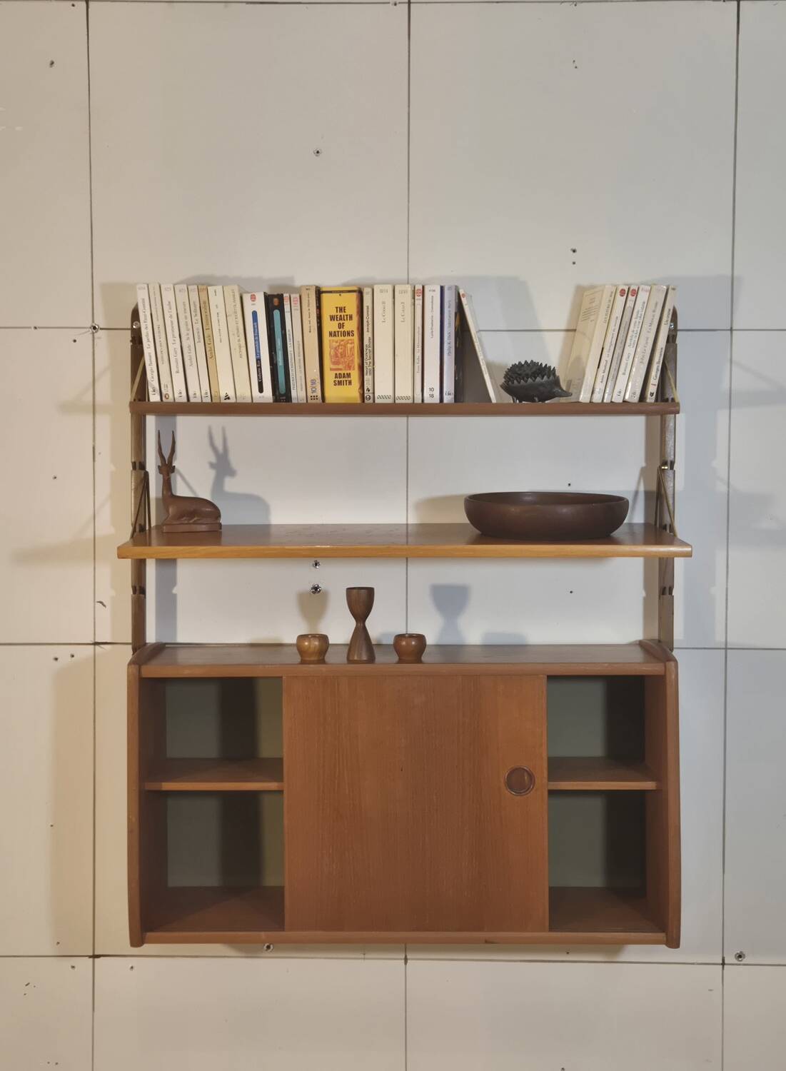 Ergo teak wall shelves, Vintage Scandinavian 1960s