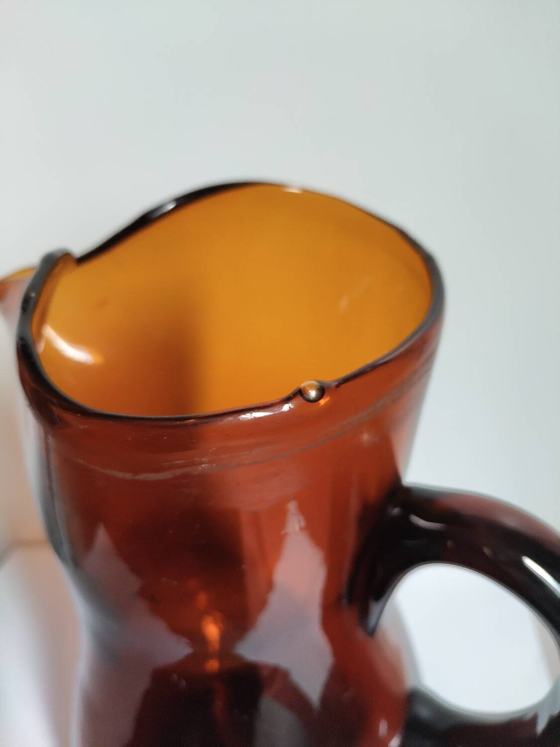 Vintage amber blown glass pitcher – Biot style – 1960s/70s