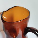 Vintage amber blown glass pitcher – Biot style – 1960s/70s