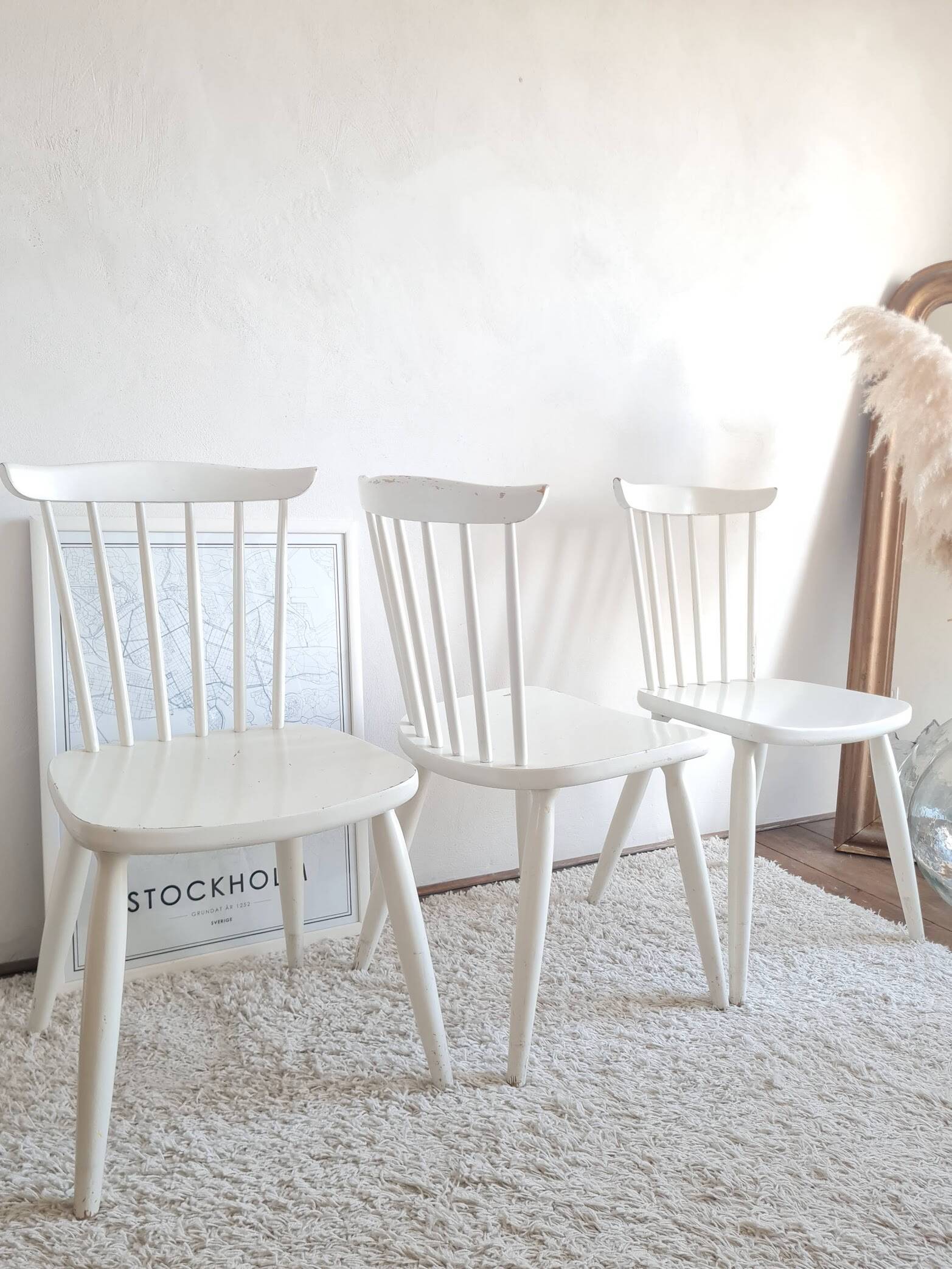 Set of six vintage Scandinavian chairs