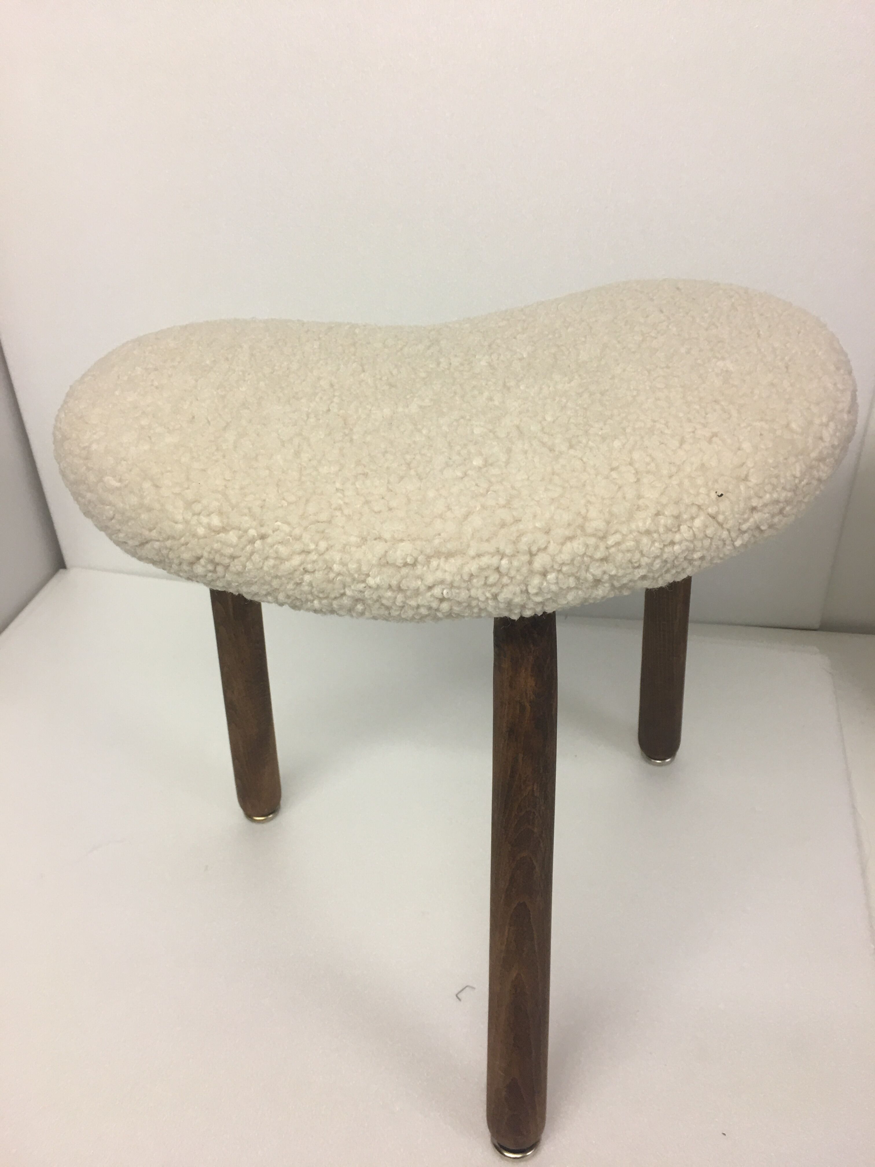 Painted beech tripod stool, contemporary