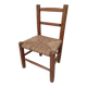 Vintage children's chair in wood and straw