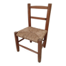 Vintage children's chair in wood and straw