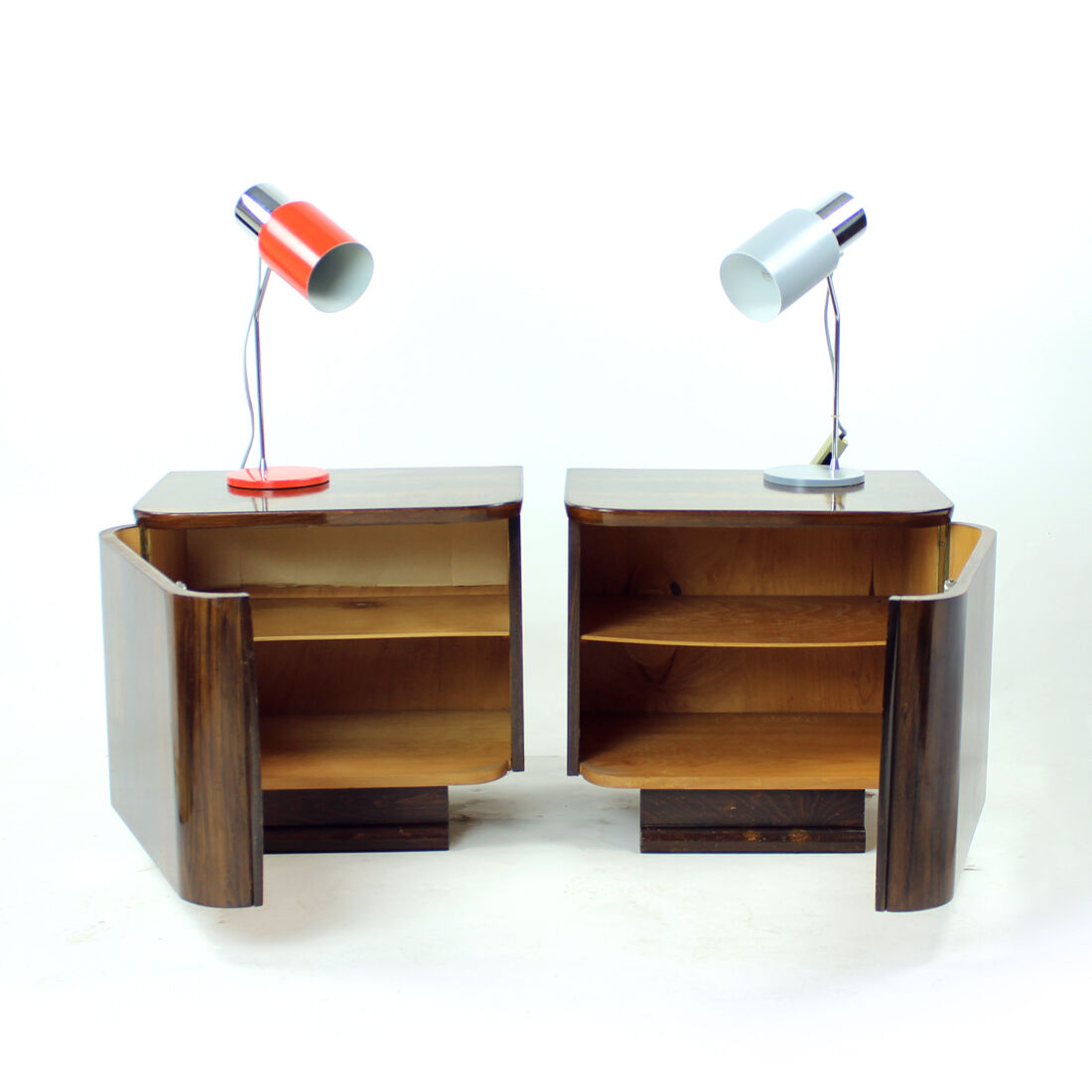 Lampe de table en chrome et métal rouge, par Josef Hurka pour Napako 1960s