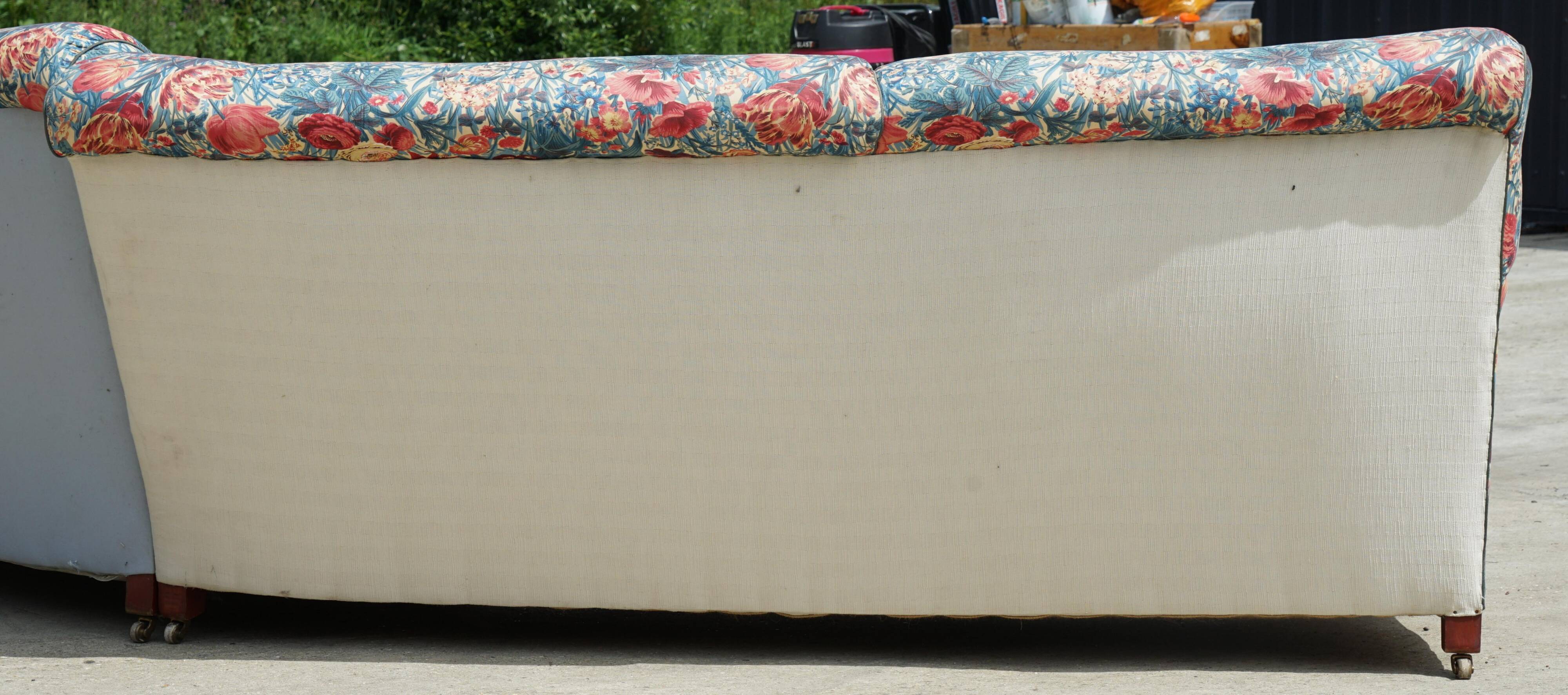 Vintage Howard & Son's London Bridgewater 5-seater fabric corner sofa.