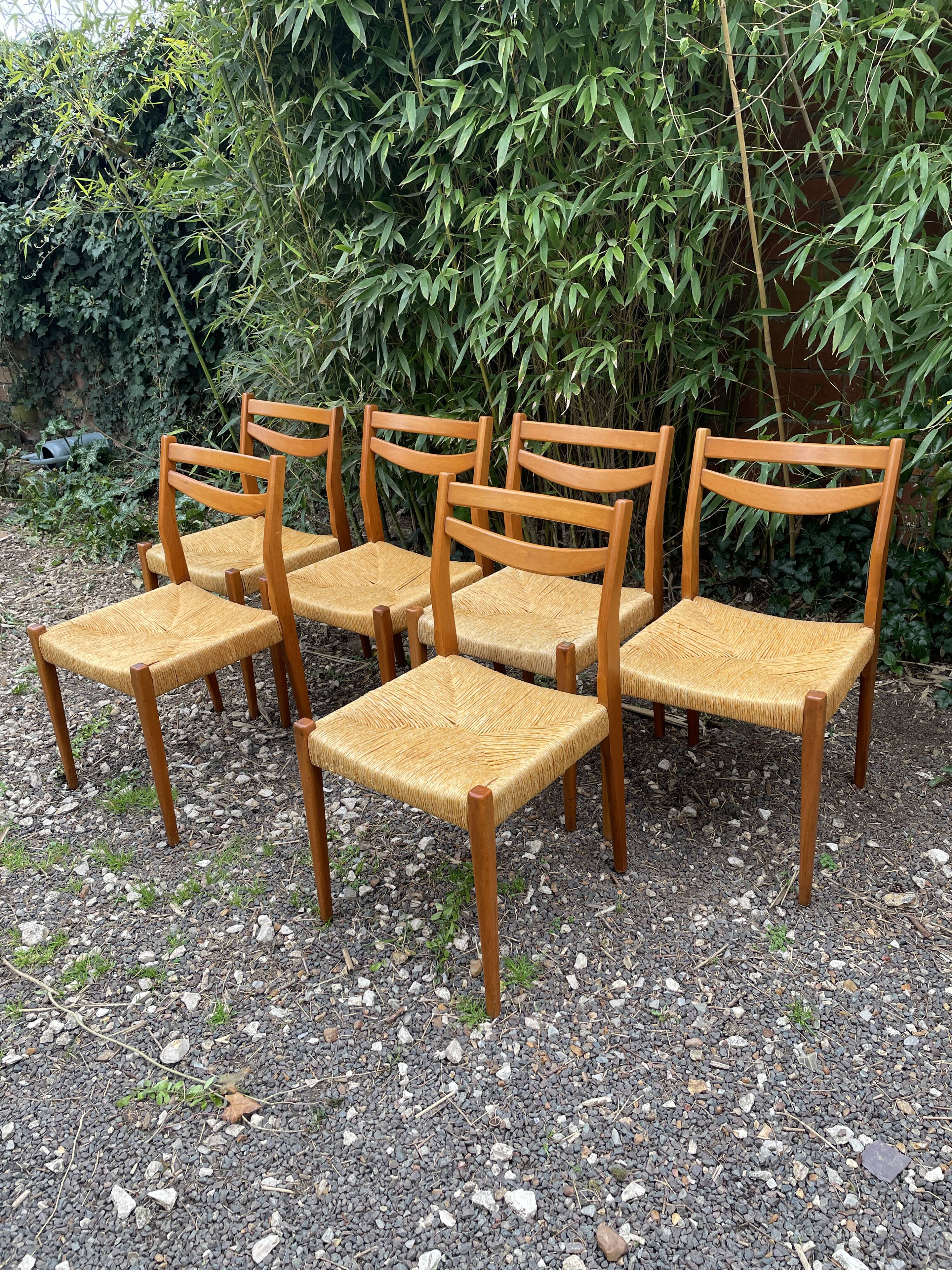 Set of 6 Vintage Scandinavian Chairs