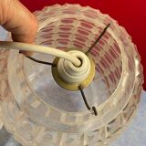 Chandelier Plexi/plastic lampshade with vintage geometric optical effect