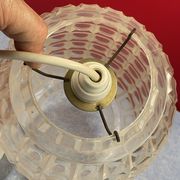 Lustre abat-jour en plexi/plastique avec effet optique géomértrique vintage