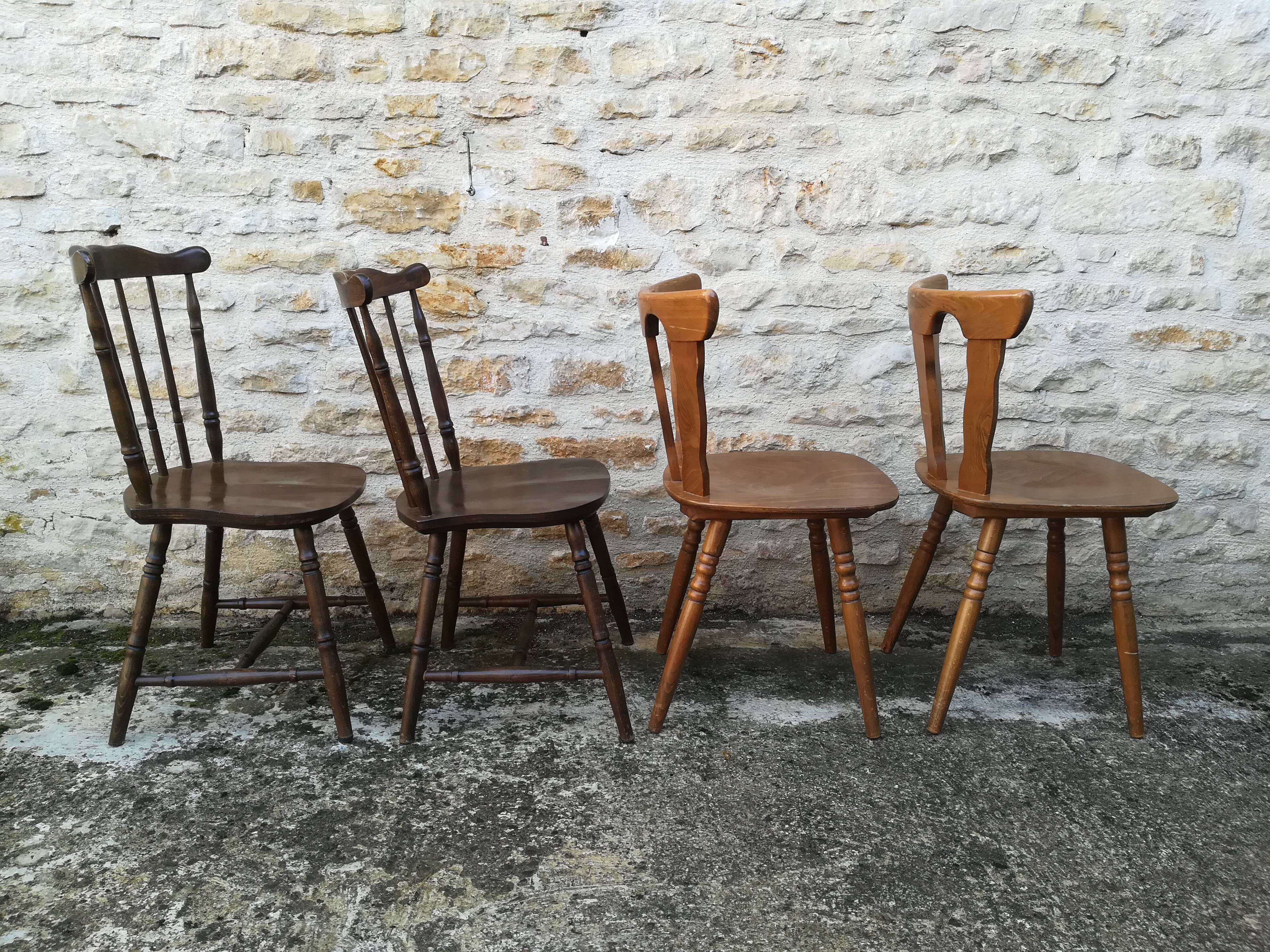 Mismatched bistro chairs