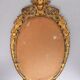 Classic gilded brass console with oval mirror from the 1950s, Italy.