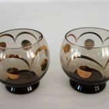 Liqueur service for two gilded crystal art deco Czechoslovakia