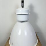Large White Enamel Industrial Factory Lamp from Elektrosvit, 1990s