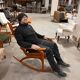 Paire de rocking chairs en hêtre rares des années 1960 par ULUV, Tchécoslovaquie