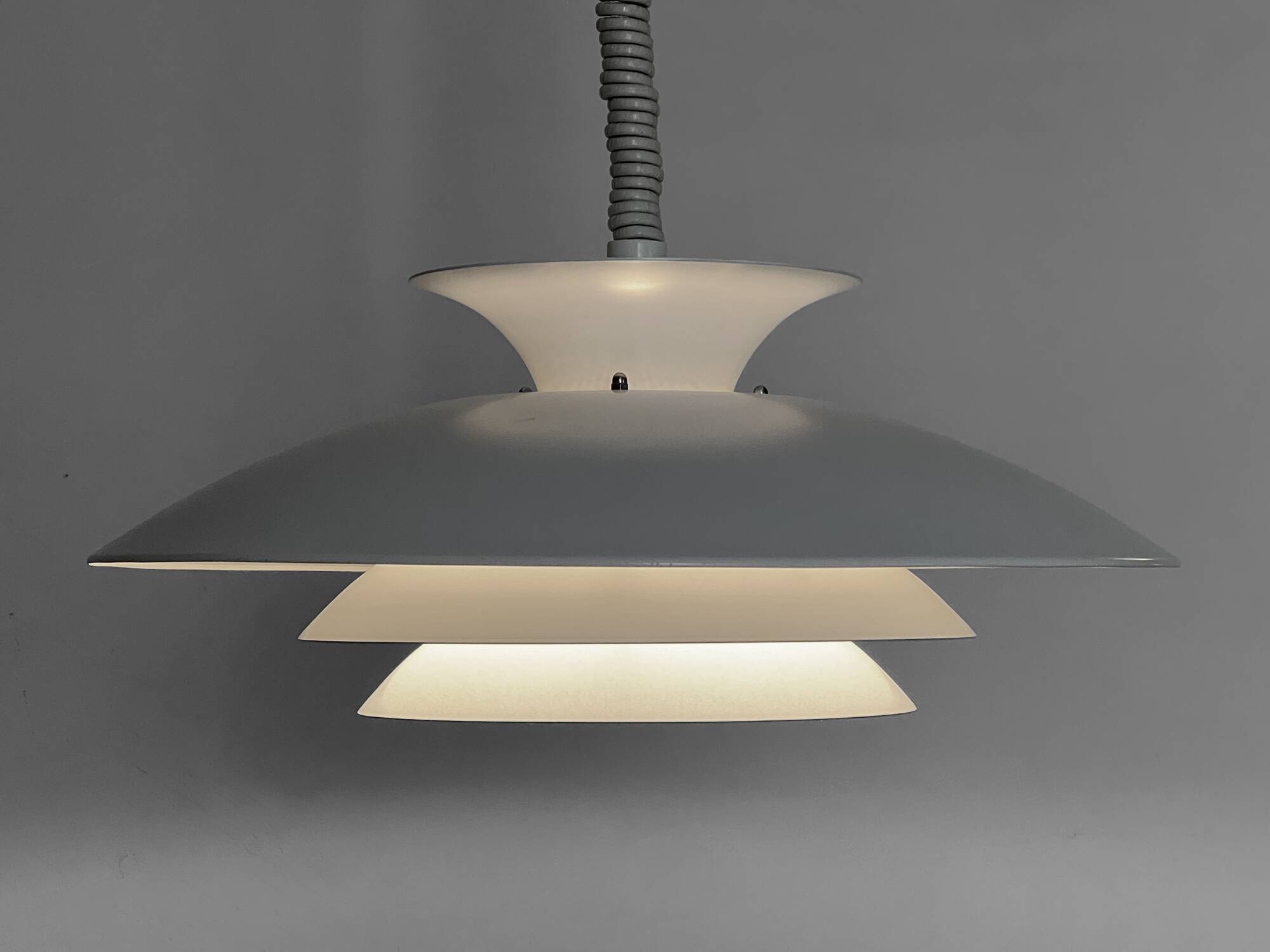Large layered pendant light by Frandsen lighting. Denmark 1970s