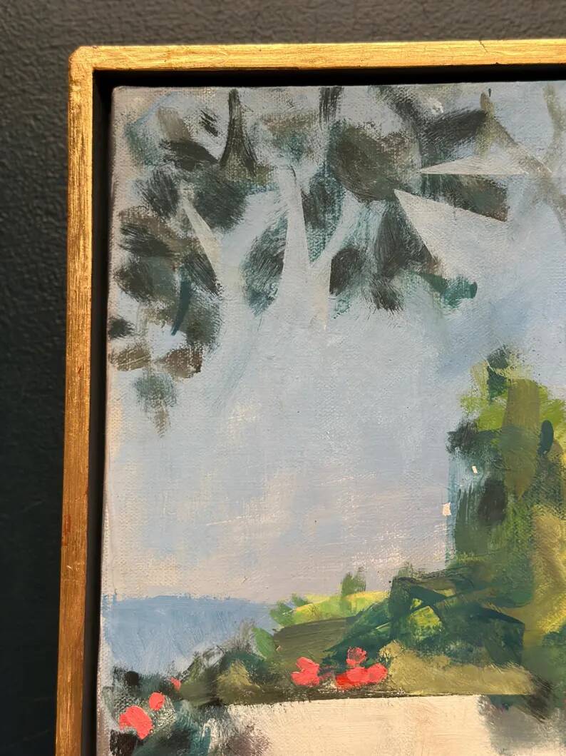 Original Swedish Oil on Canvas – “Town” by Mats Rydstern – Signed – Vintage & Framed – 37 × 49 cm (14.6" × 19.3")