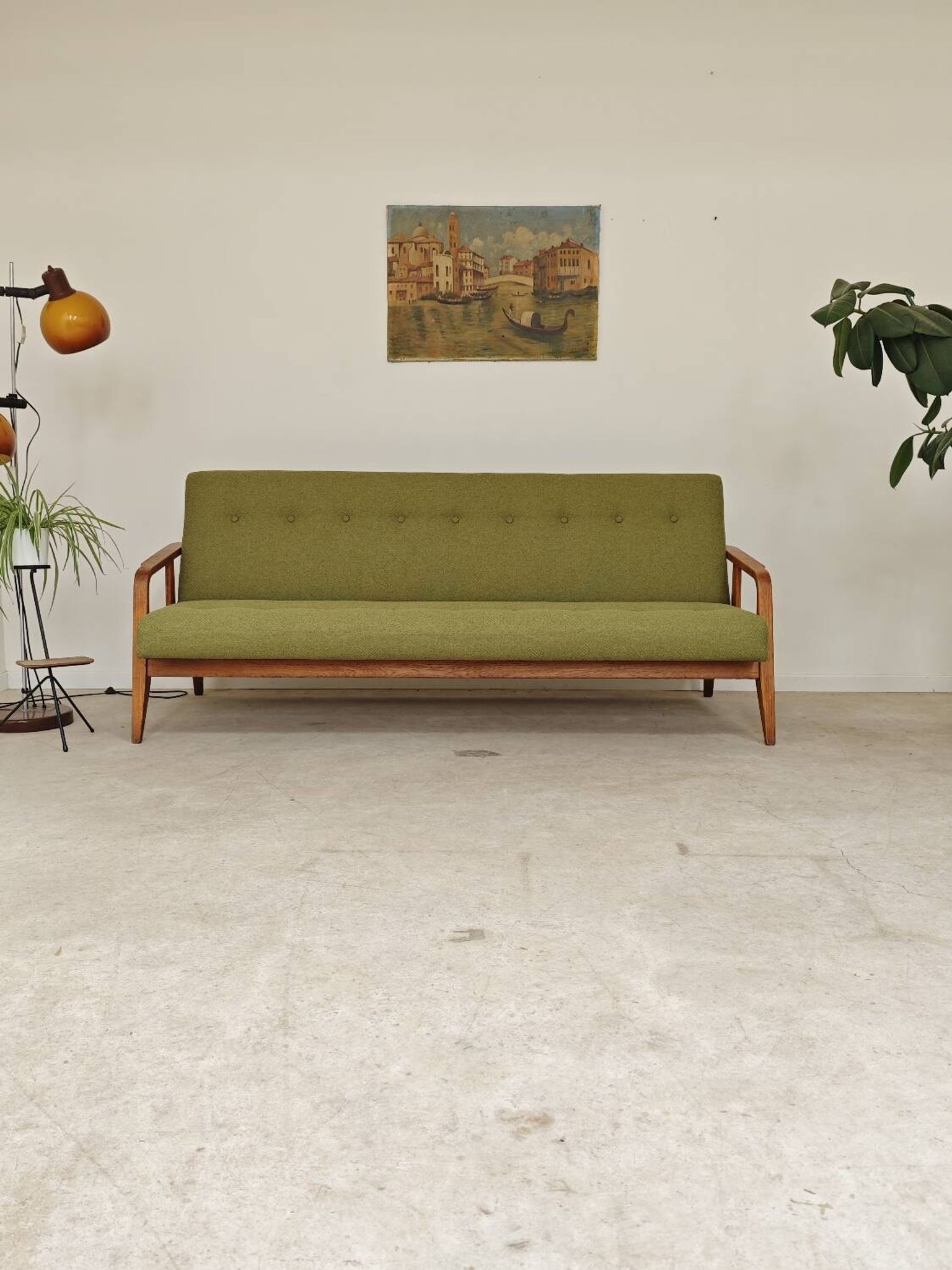 Green Banquette Daybed from Czechoslovakia 1960