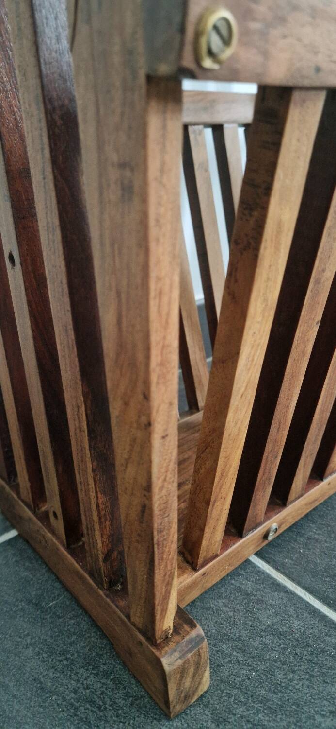 Rosewood and brass magazine stand table