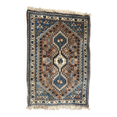 Ancien Tapis Persan Chiraz Abadeh Ethnie Qashqai Ghashga'i 83x53