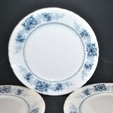Sarreguemines set of 4 antique Aïda flat plates in earthenware from Sarreguemines U&C 19th century.