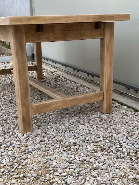 Table de ferme poncée 176 cm