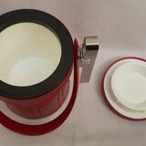 Red leather ice bucket