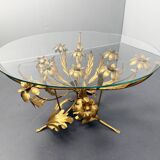 Coffee Table, Hollywood Regency Style, gold-plated Metal by Hans Kögl